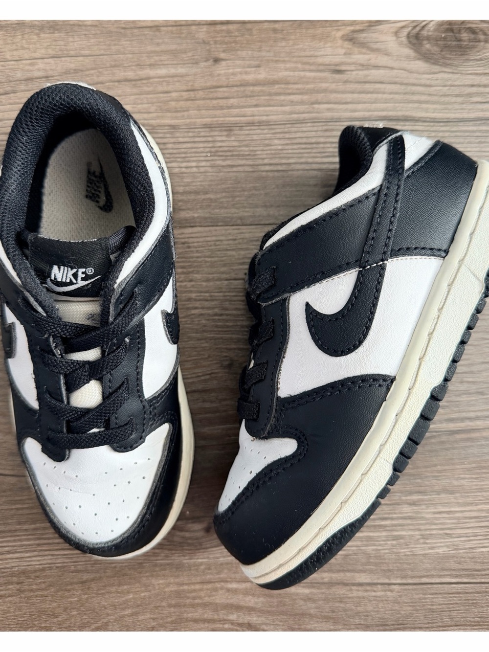 Size 10C Toddler Nike Dunk Low Retro White Black Panda